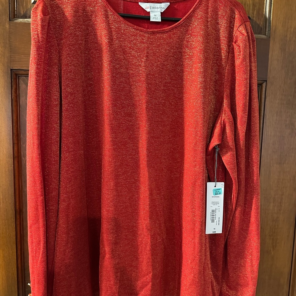 Liz Claiborne Vibrant Red Top